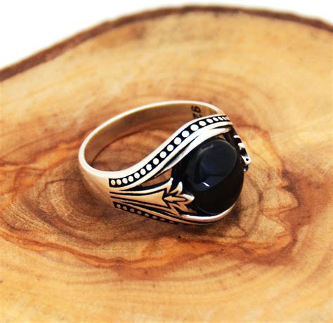 Turkish Handmade Ring Solid Sterling Silver Onyx Stone Women S