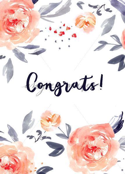Congrats Card Background Cute Congrats Card With Watercolor Flowers