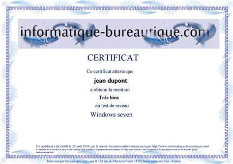 Centre De Formation En Informatique Bureautique Et Anglaisattestation