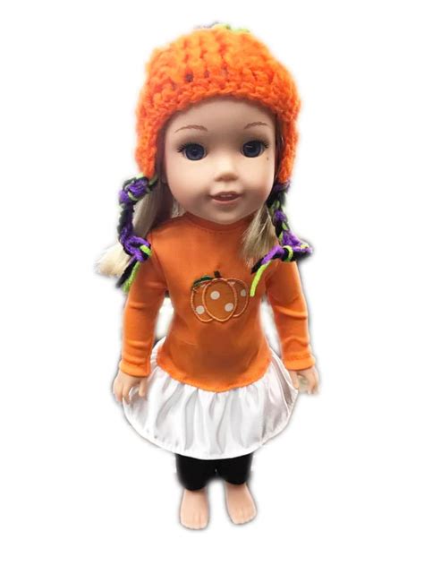 my brittany s fall pumpkin outfit for wellie wisher dolls etsy