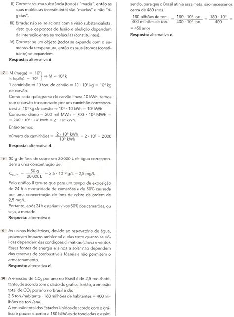Exercicios Do Enem De Quimica