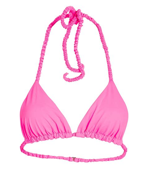 Frankies Bikinis Hope Ruched Triangle Bikini Top In Pink Lyst