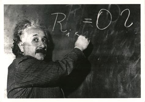 Albert Einstein Writing On Chalkboard Men Postcard