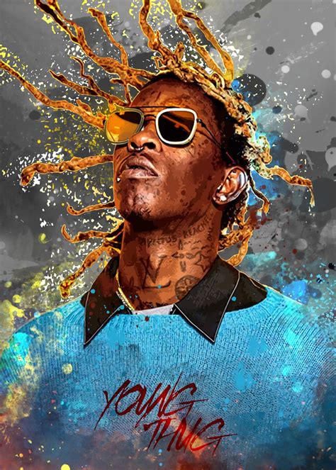 Young Thug Poster Picture Metal Print Paint By Micho Abstract
