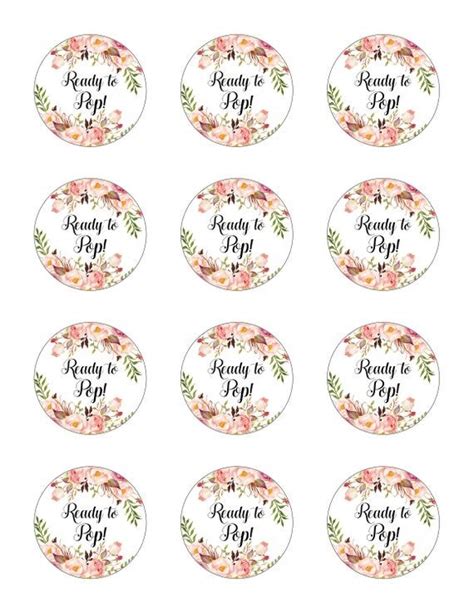 These baby shower labels are created in fillable pdf templates. Boho Ready To Pop Stickers Printable Tags Pink Floral Baby Shower Favors Labels Popcorn Labels ...