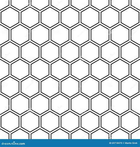 Vector Modern Seamless Geometry Pattern Hexagon Black And White