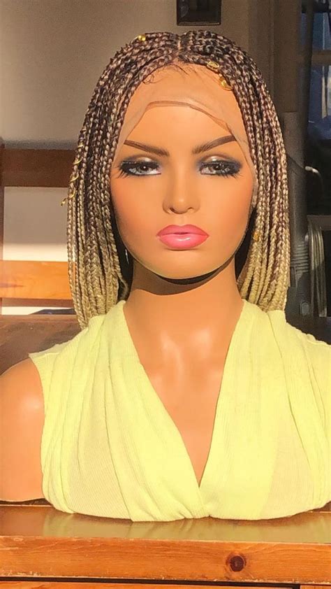 Ready To Shipfull Lace Braided Wig Braids Wig Lace Wig Brown Etsy Jumbo Braids Micro Braids