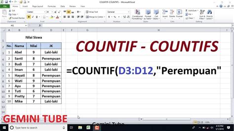 Cara Menghitung Jumlah Sel Terisi Di Excel Fungsi COUNTIF Rumus Excel YouTube
