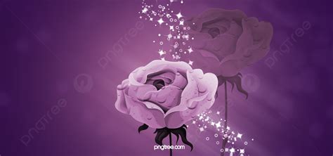 Beautiful Purple Flowers Fantasy Poster Background Wallpaper