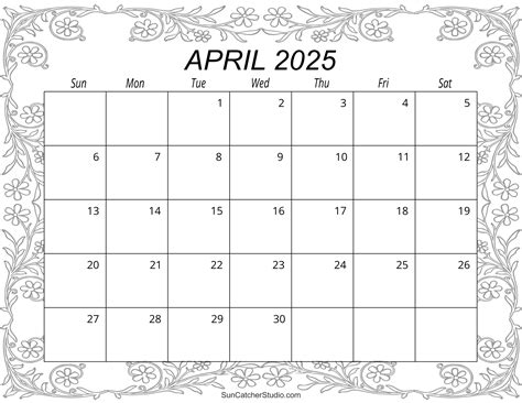 April 2025 Calendar Free Printable Diy Projects Patterns