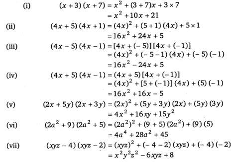 use the identity x a x b x2 a b x ab to find the following products i x 3