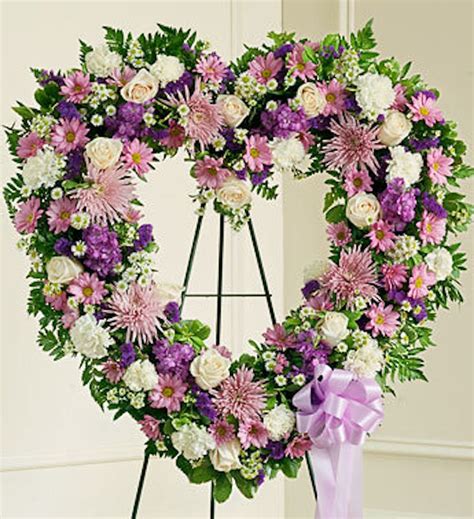 Heart Shaped Funeral Wreath In Lavender