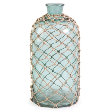 Sea Glass Jar Laylagrayce 7 75in W X 7 75in D X 15 5in H Coastal Decor Aqua Bottle Decor