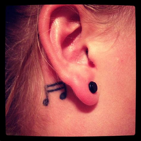 38 Astonishing Small Music Note Tattoo Behind Ear Image Hd