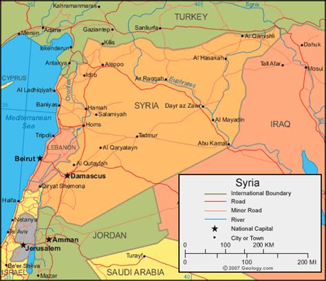 Map Of Syria Free Printable Maps