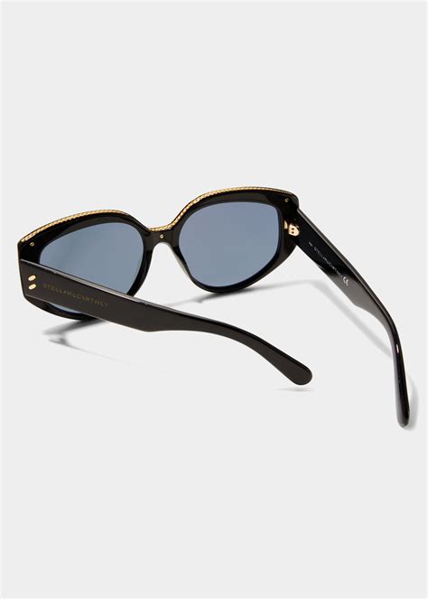Stella Mccartney Falabella Chain Oval Bio Acetate Sunglasses Bergdorf Goodman