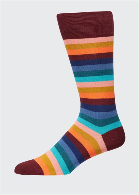 Paul Smith Mens Simba Stripe Knit Socks Bergdorf Goodman