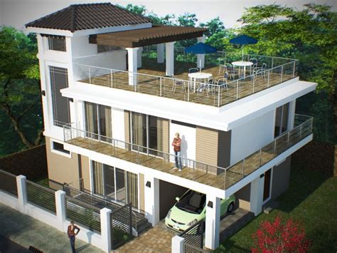 Roof Ideas 2 Storey House Design House Roof Design House Deck