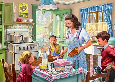 Baking With Mother 1000 Piece Jigsaw Puzzle Puzzle Art Vintage