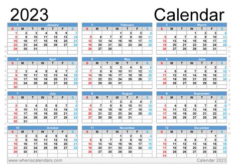 Free Printable 2023 Calendar With Holidays Pdf In Landscape And Portrait