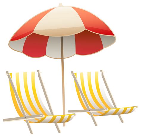Beach Lounge Chair Umbrella Png Png Mart