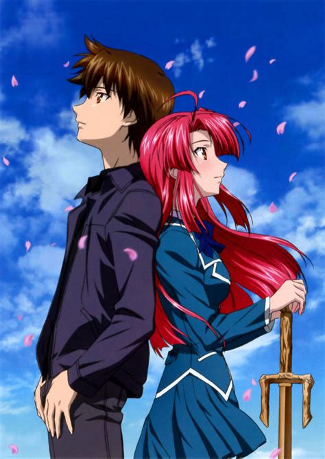 one of my favorite anime couples kazuma and ayano from kaze no stigma anime