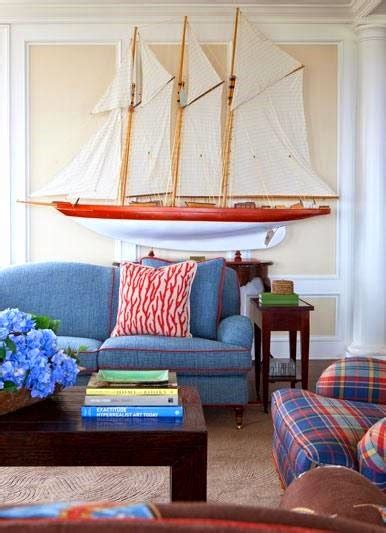 Nautical New England Style Living Room Decor Ideas