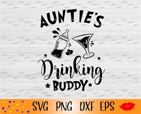 Aunties Drinking Buddy Svg Birthday Baby T Idea Etsy
