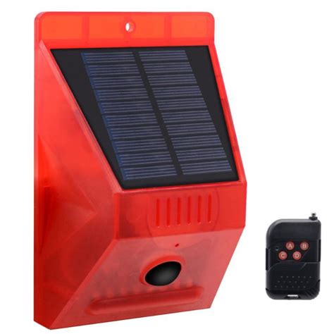 Solar Alarm Motion Sensor Alarm With Remote Control Sound Flash