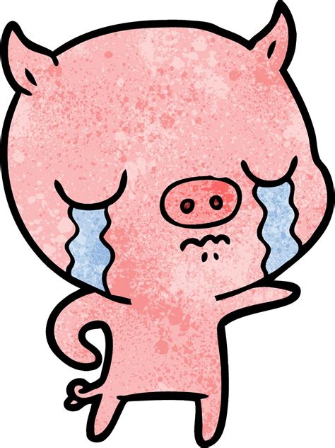 Cartoon Pig Crying 12548164 Vector Art At Vecteezy