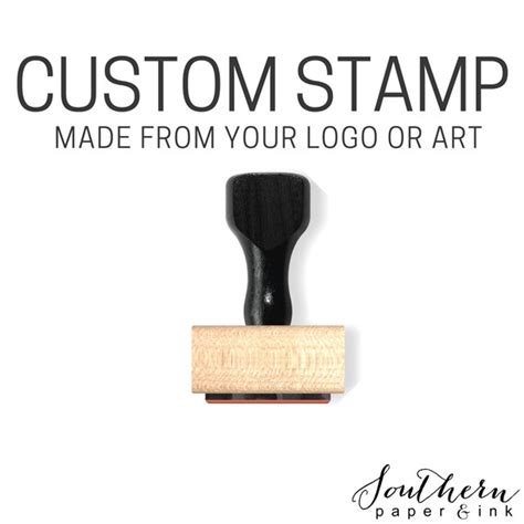 Custom Logo Stamp Custom Rubber Stamp Wood Business Logo Stamper