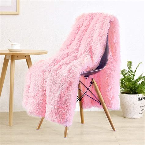 Lochas Super Soft Shaggy Faux Fur Blanket Plush Fuzzy Bed Throw