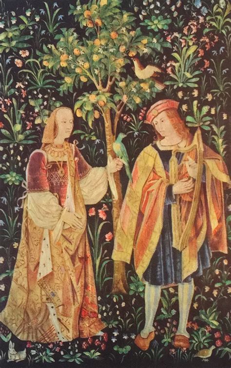 Tapestry Scene Of Courtly Life Touraine Fine Art Collotype Card Or