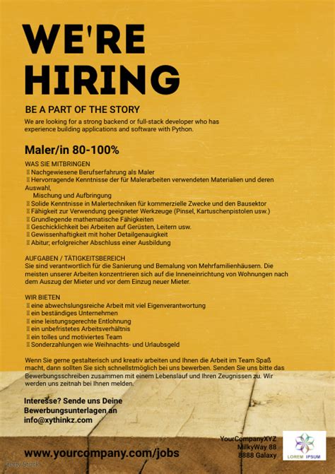 Job Hiring Advertisement Recruitment Din Template Postermywall