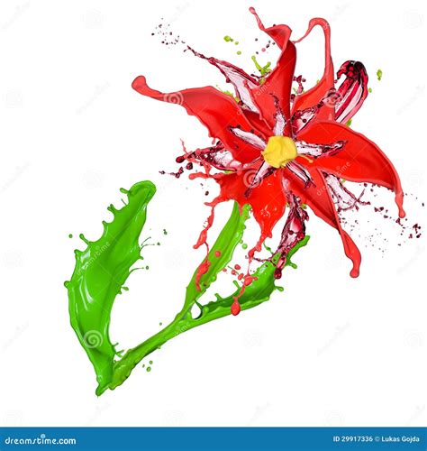 Abstract Flower Made Of Colored Splashes Stock Photo Image Of Green