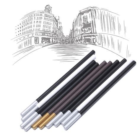 2pcs Sketching Pencils Charcoal Pencil Painting Tool Whitebrownblack