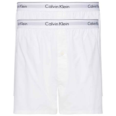 Calvin Klein Modern Cotton Slim Fit Woven Boxer 2 Pack White