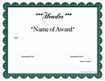 Printable Award Certificate | Templates at allbusinesstemplates.com