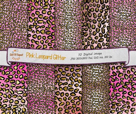 Glitter Background Leopard Pattern Pink Leopard Pink Glitter Paper