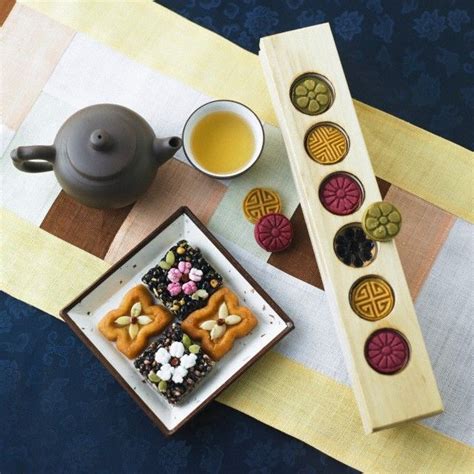 Traditional Korean Tea And Sweets Called Yakgwa A Bite Sized Treat