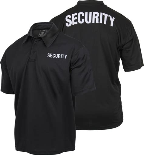 Moisture Wicking Security Polo Shirt Double Sided Guard Officer Work