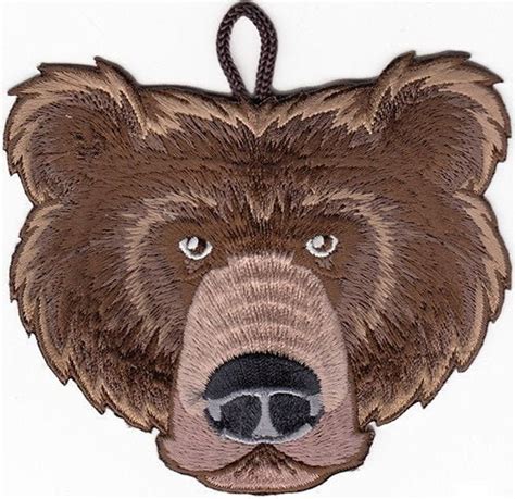 Bear Head Critter Patch Wood Badge Critter Bear T Etsy