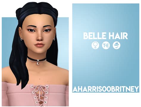 Belle Hair Aharris00britney On Patreon Belle Hairstyle Sims Hair