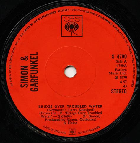 Simon Garfunkel Bridge Over Troubled Water Solid Centre