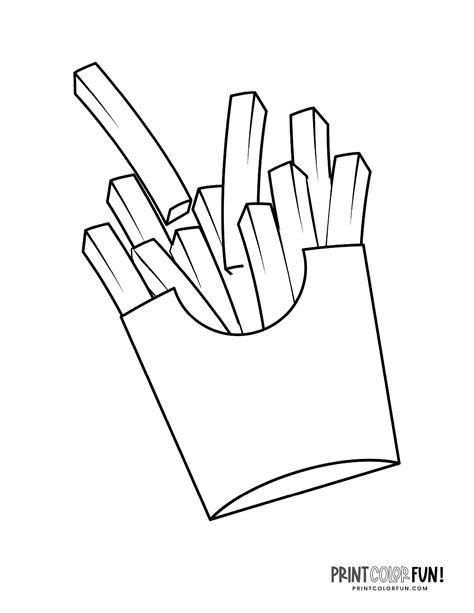 French Fries Coloring Pages Color Clipart At Printcolorfun