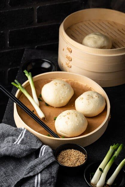 Premium Photo Chinese Steamed Buns Baozi With Steamer