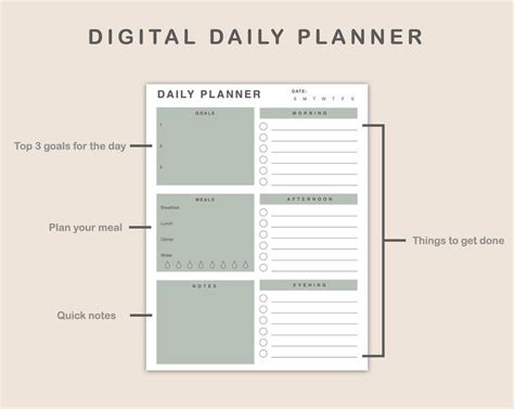 Digital Daily Planner Page Ipad Goodnotes Daily Journal Etsy España