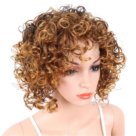 43 Off Short Curly Blonde Mix Heat Resistant Fiber Synthetic Hair Wig For White Women Rosegal