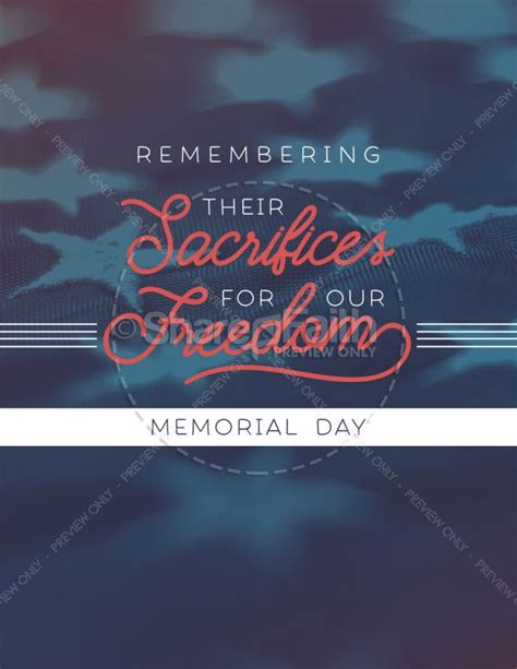 Remembering Their Sacrifices Memorial Day Church Flyer