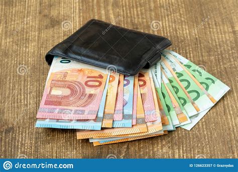 Close Up Of Wallet With Euros Stock Image Image Of Money Purse